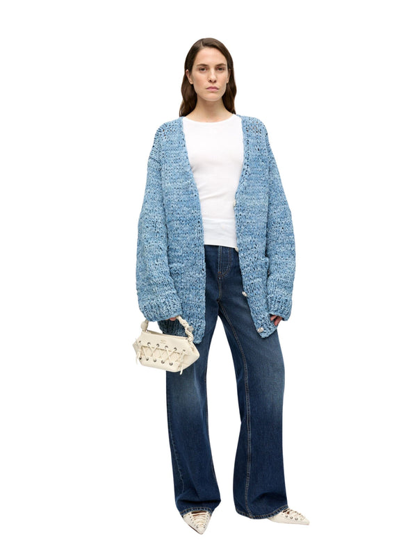 5112108 Indigo Knitted Zip Cardigan
