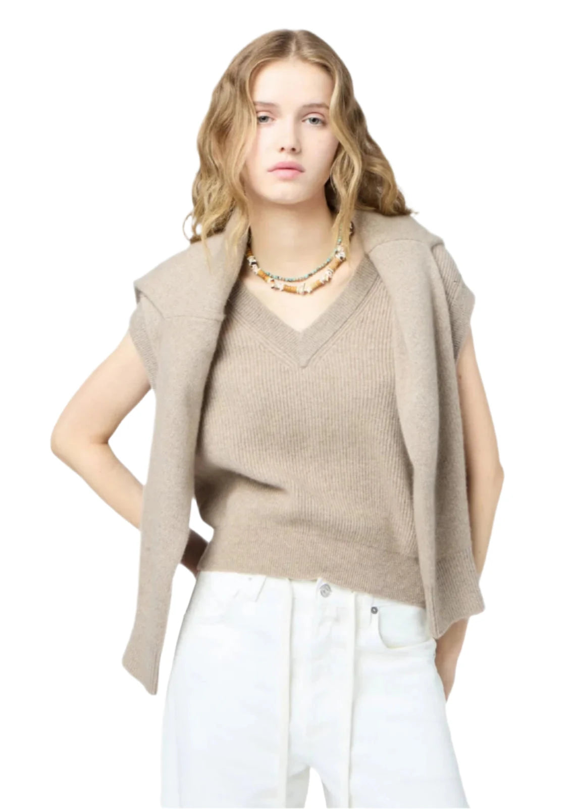 Guest In Residence // Rib Vest / Taupe Womens Guest In Residence