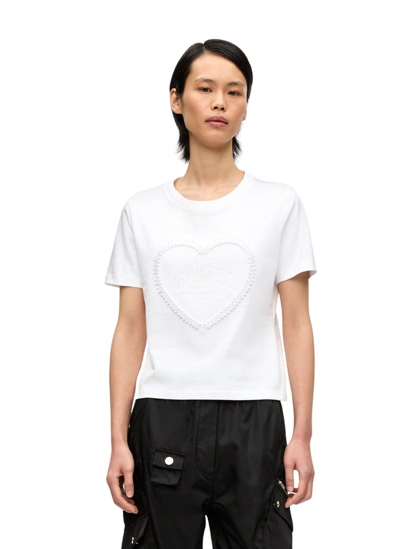 *GANNI* 半袖 Tシャツ Heavy Cotton Heart Small T-Shirt ガニー GANNI GANNI 半袖 Tシャツ Heavy Cotton Heart Small T