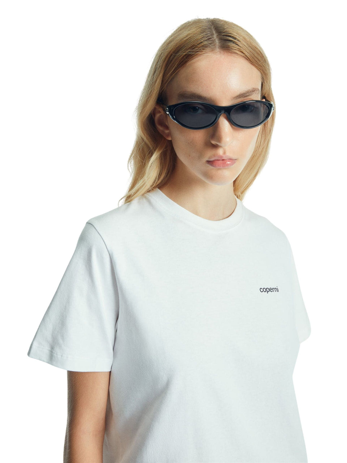 Logo Boxy T-Shirt / Optic White Womens Coperni 