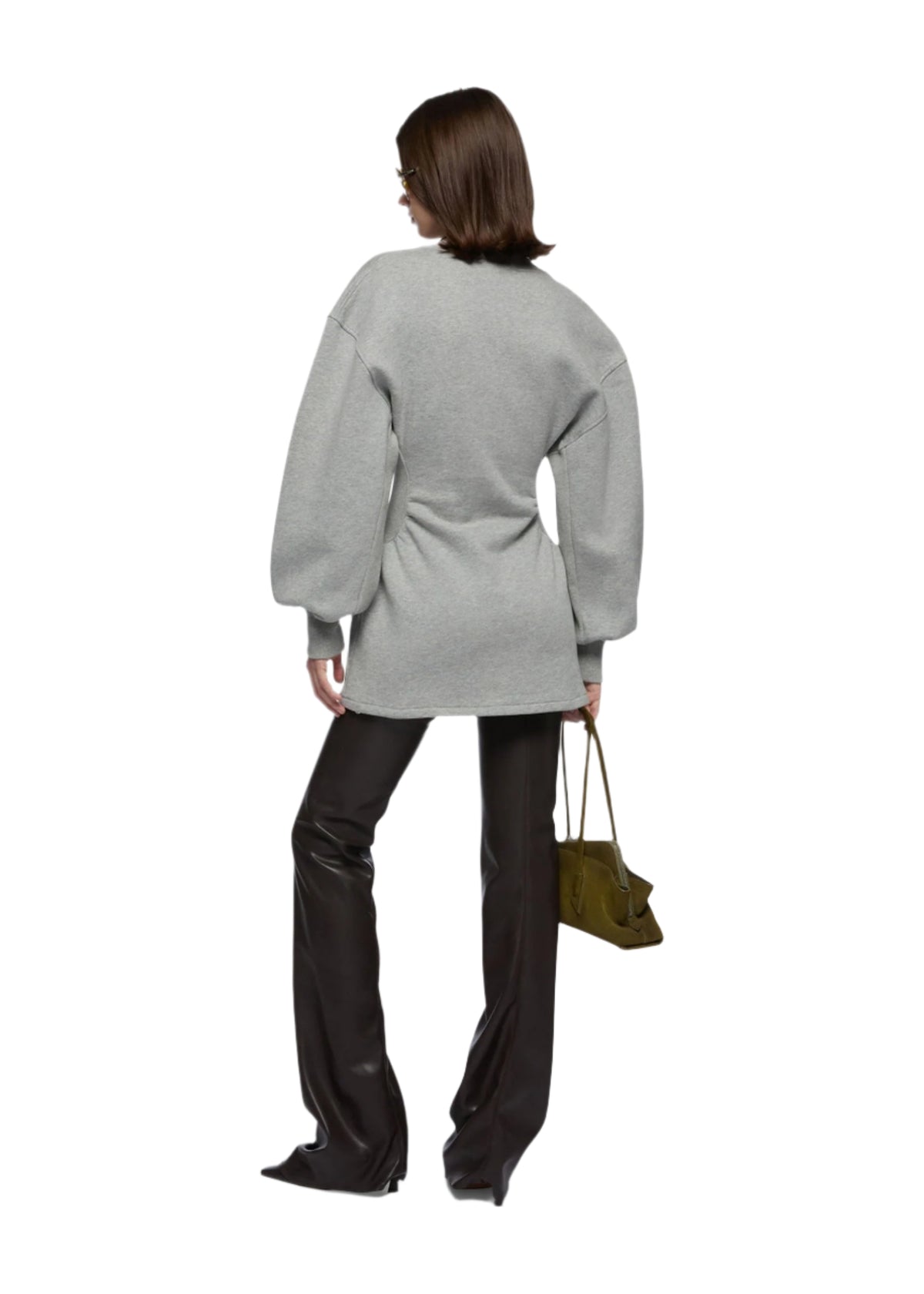 American Fleece Mini Dress / Light Grey Melange Womens The Attico 