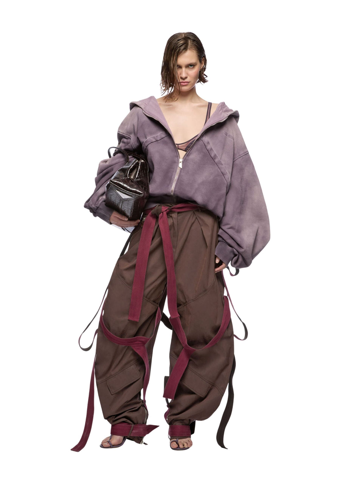 Bomber Sprayed Jersey / Mauve Womens The Attico 
