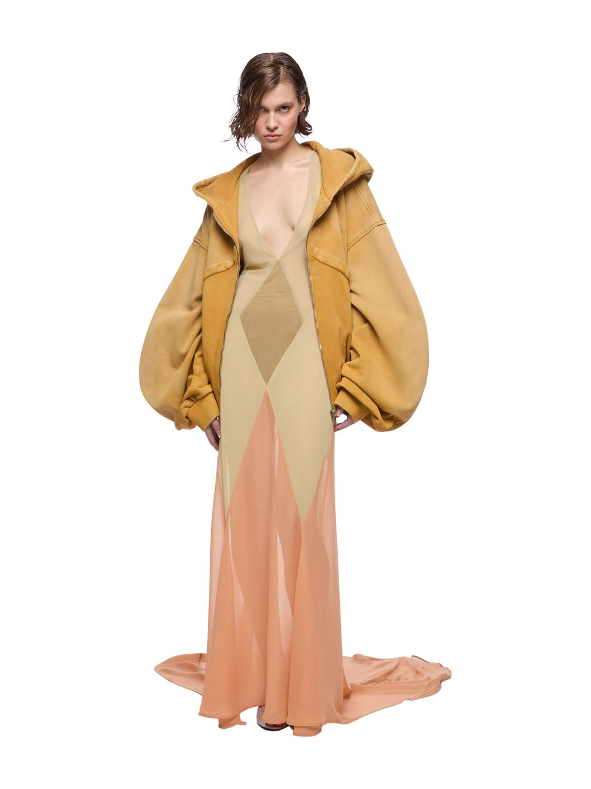 Bomber Sprayed Jersey / Ocher Womens The Attico 
