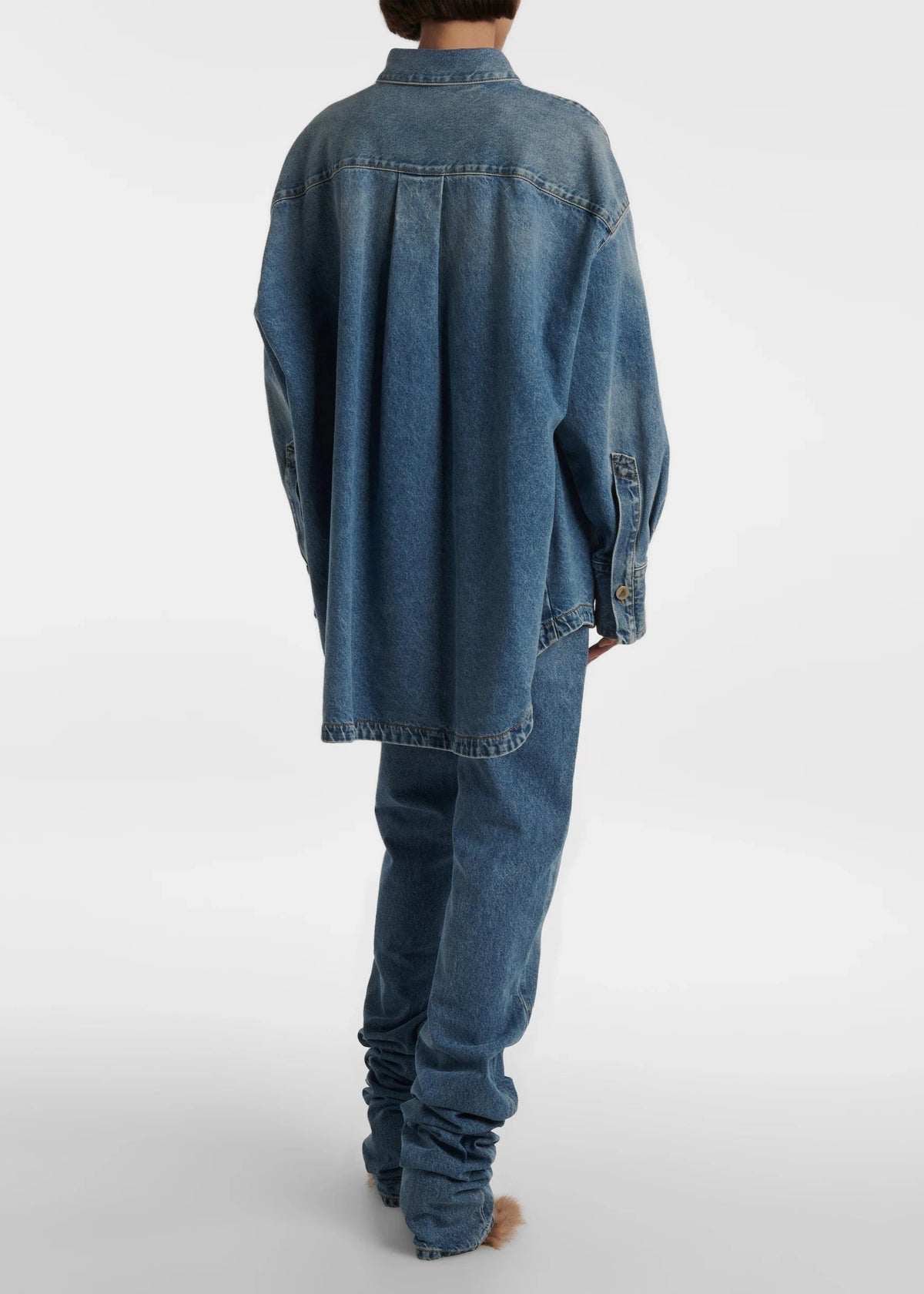 Bomber Washed Denim / Blue Womens The Attico 