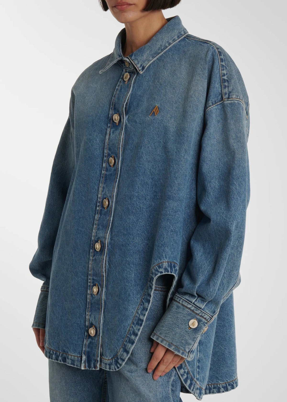 Bomber Washed Denim / Blue Womens The Attico 