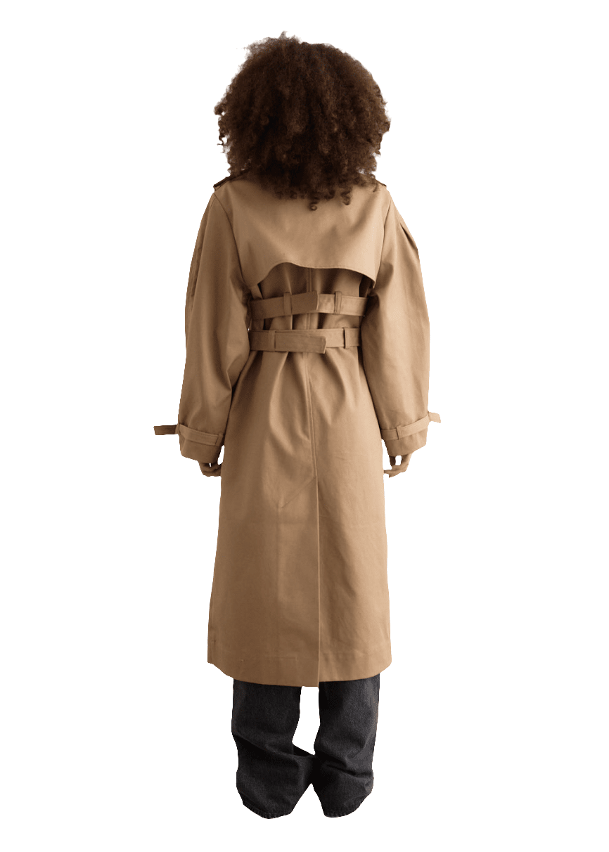 Bonded Cotton Trench Coat / Tigers Eye Womens GANNI 
