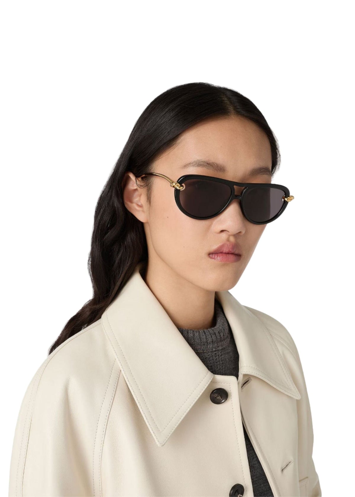 Bottega Veneta // Knot Aviator Sunglasses / Black Womens Bottega Veneta 