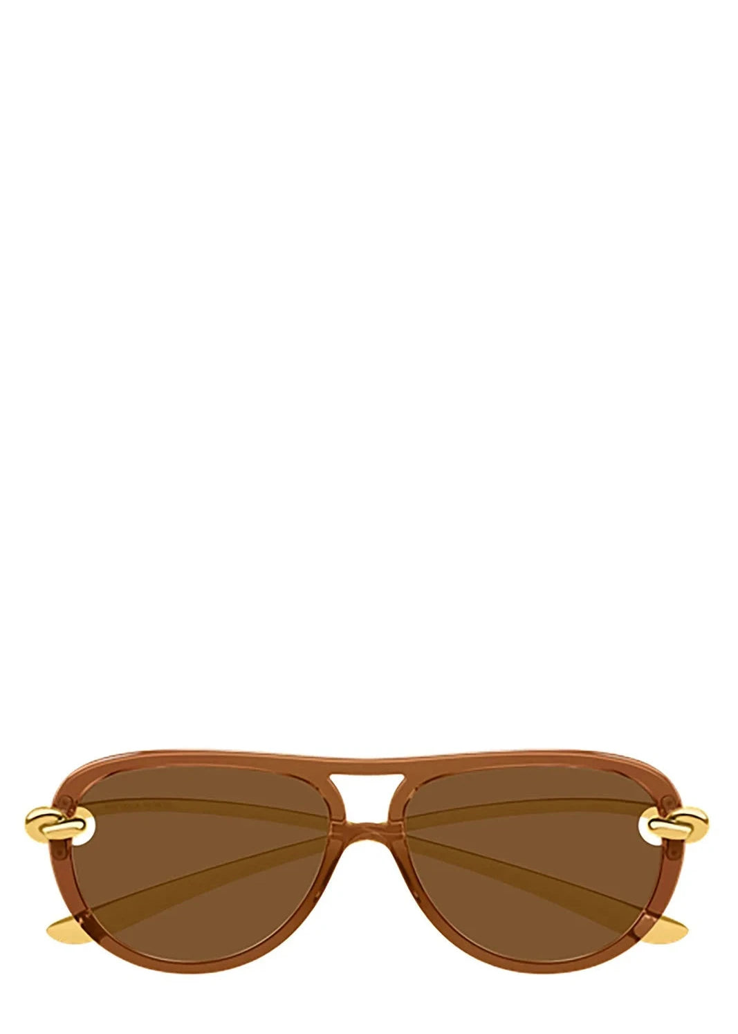 Bottega Veneta // Knot Aviator Sunglasses / Brown Womens Bottega Veneta 