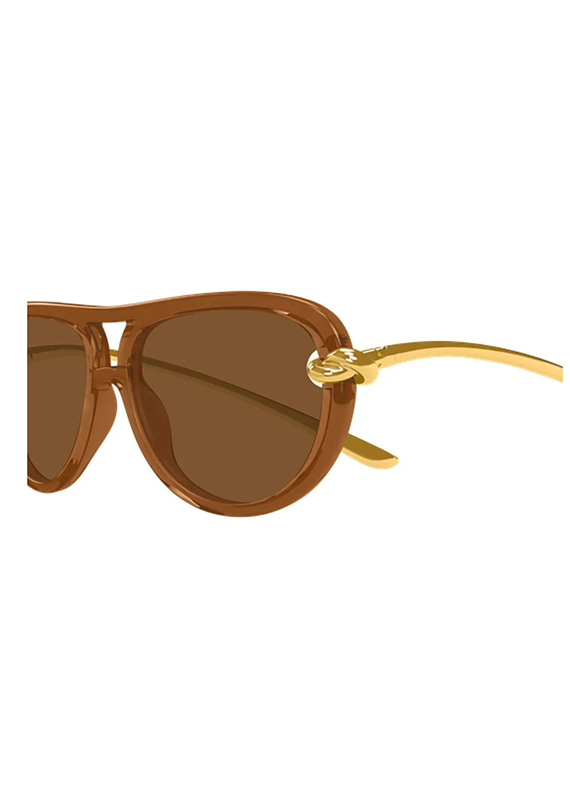 Bottega Veneta // Knot Aviator Sunglasses / Brown Womens Bottega Veneta 