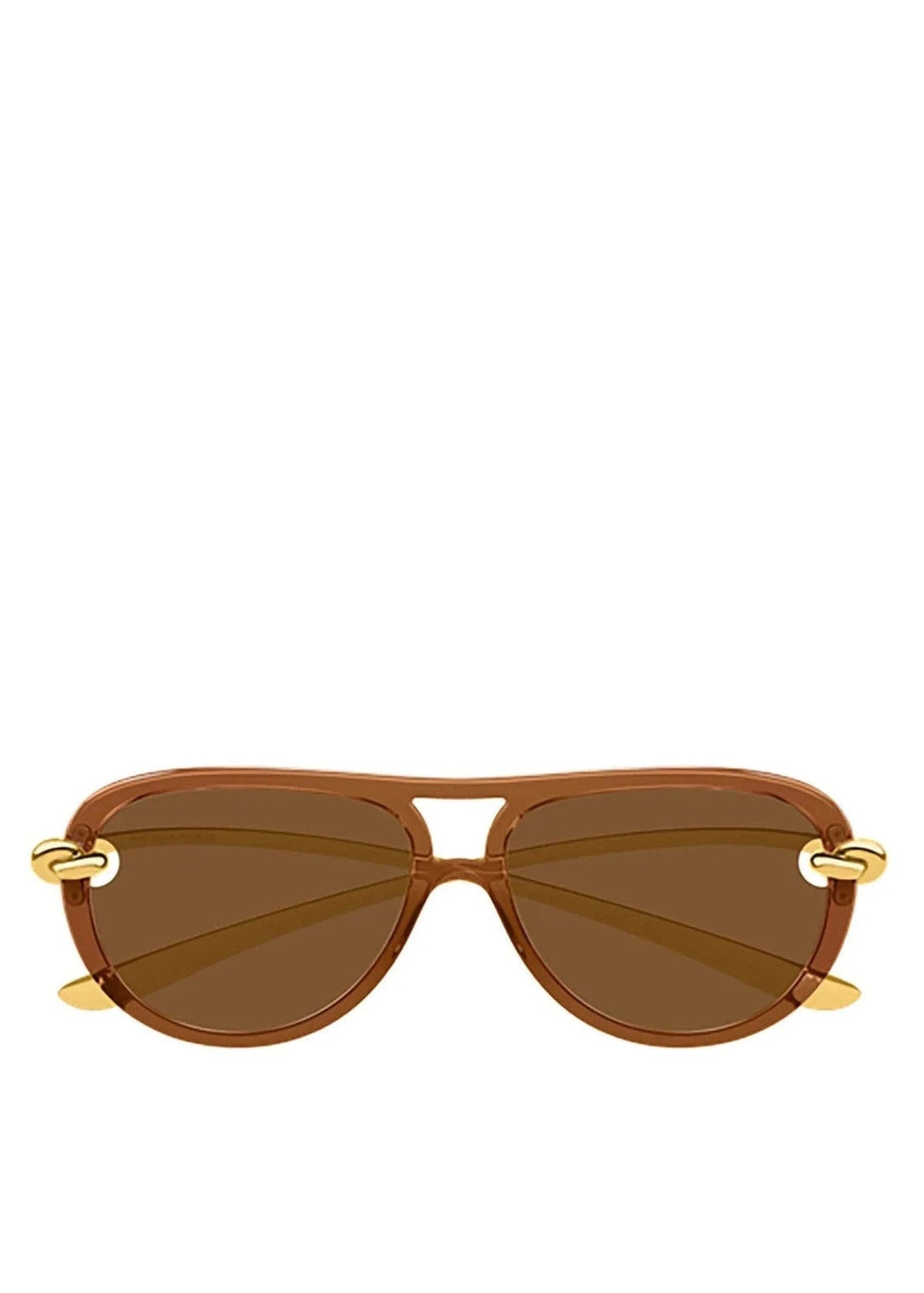 Bottega Veneta // Knot Aviator Sunglasses / Brown Womens Bottega Veneta 