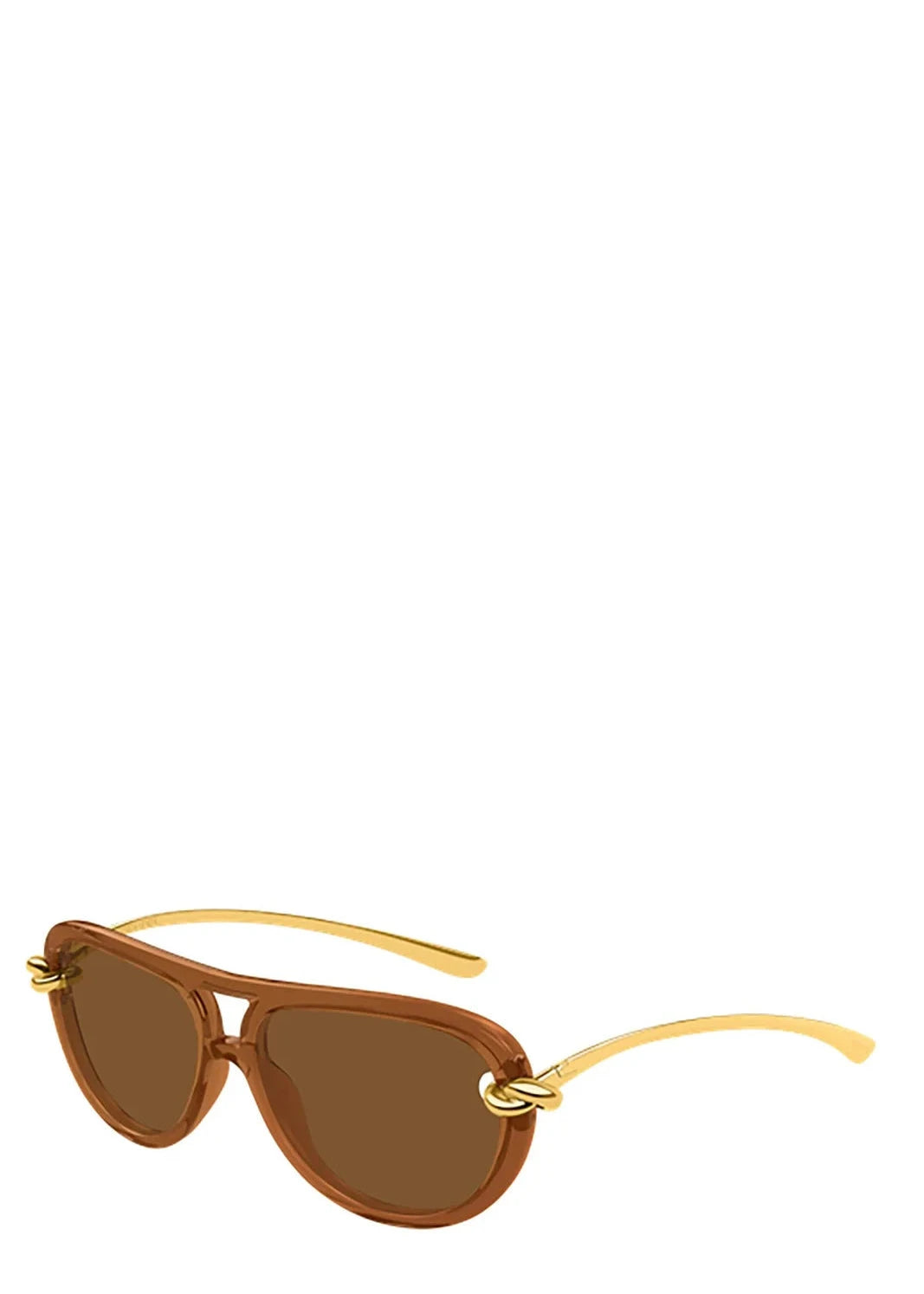 Bottega Veneta // Knot Aviator Sunglasses / Brown Womens Bottega Veneta 