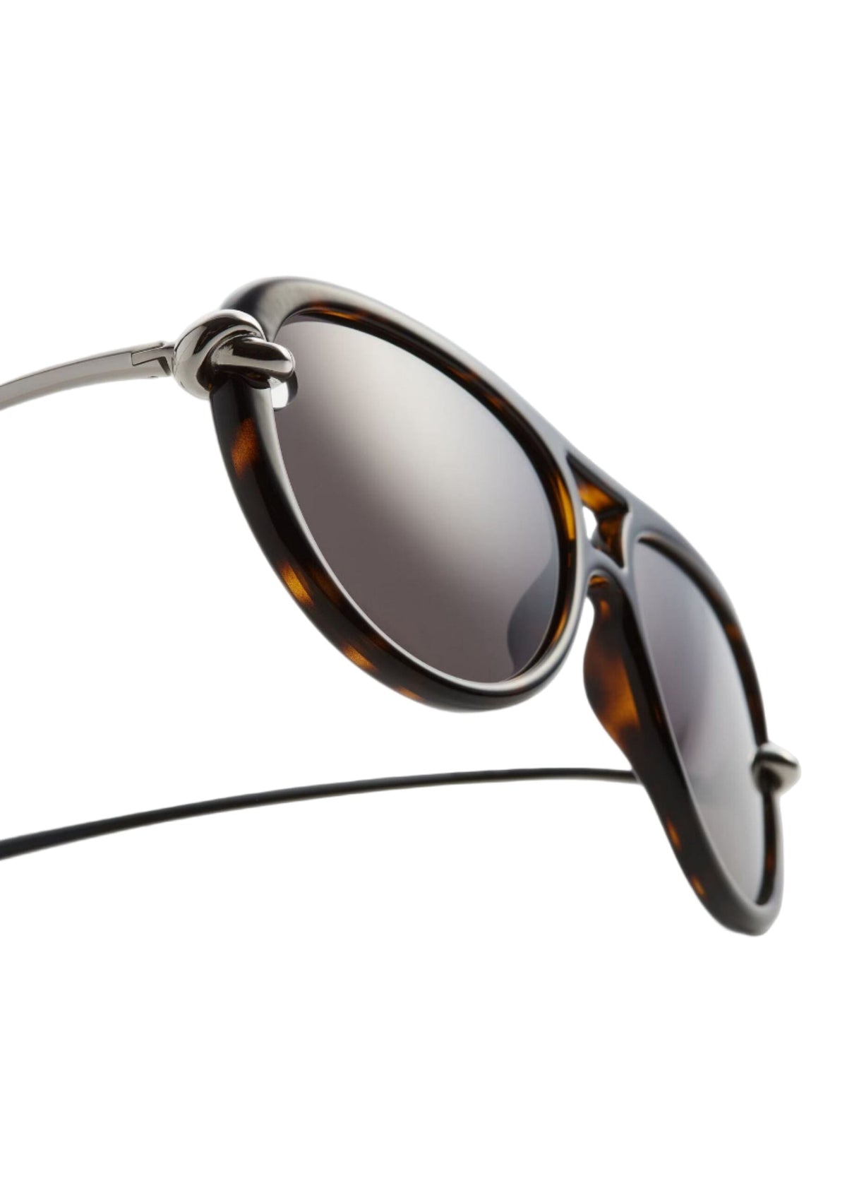 Bottega Veneta // Knot Aviator Sunglasses / Havana Womens Bottega Veneta 