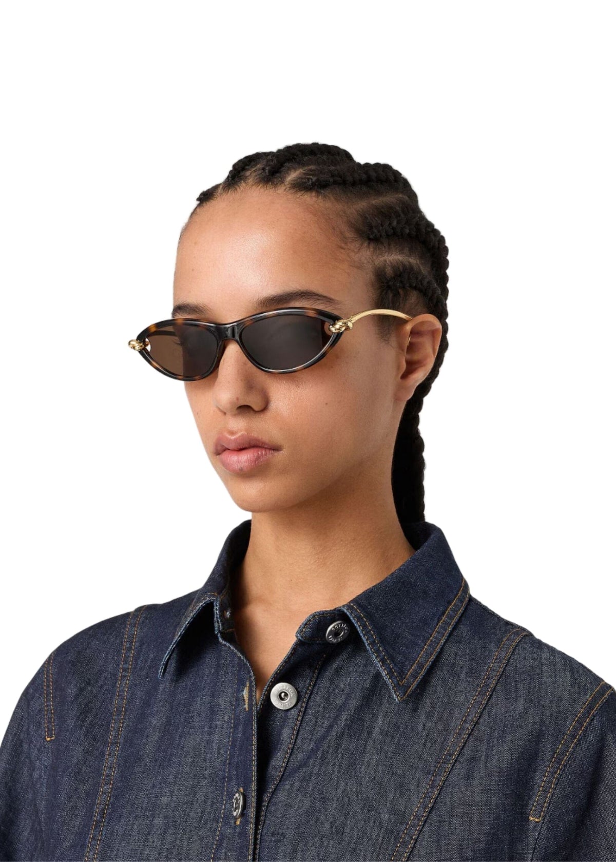 Bottega Veneta // Knot Cat Eye Sunglasses / Havana Womens Bottega Veneta 