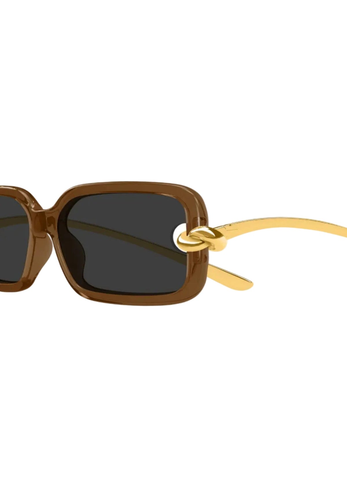 Bottega Veneta // Knot Rectangular Sunglasses / Brown Womens Bottega Veneta 