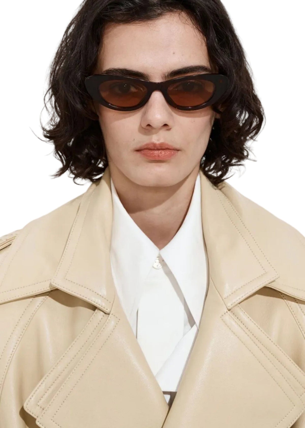 Bottega Veneta // Snap Oval Sunglasses / Havana Womens Bottega Veneta 