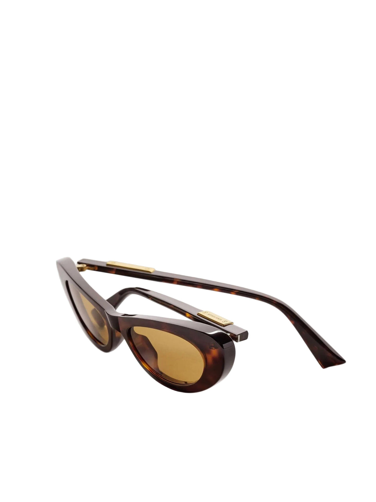 Bottega Veneta // Snap Oval Sunglasses / Havana Womens Bottega Veneta 