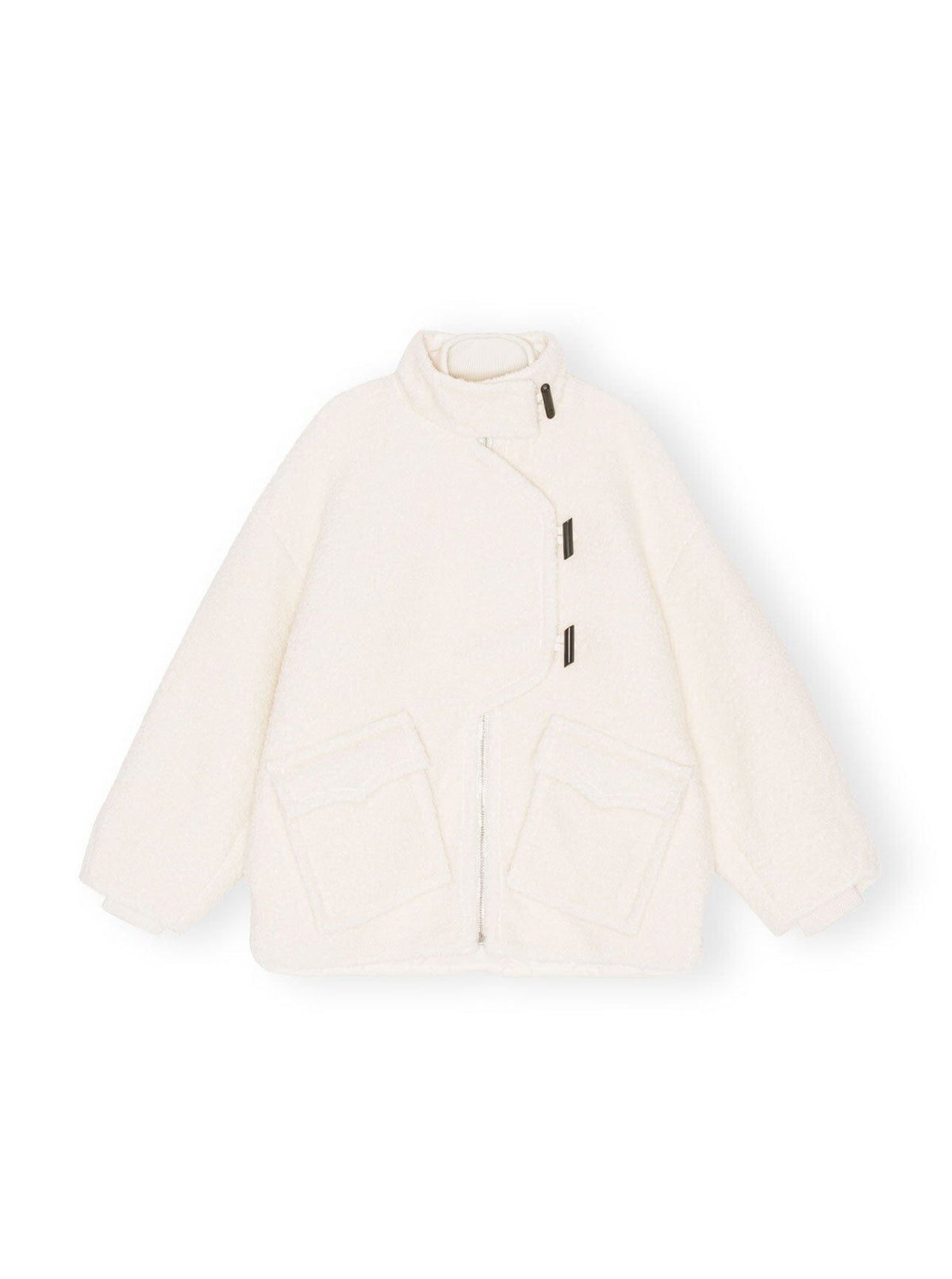 Boucle Wool Drop Shoulder Jacket / Egret Womens GANNI 