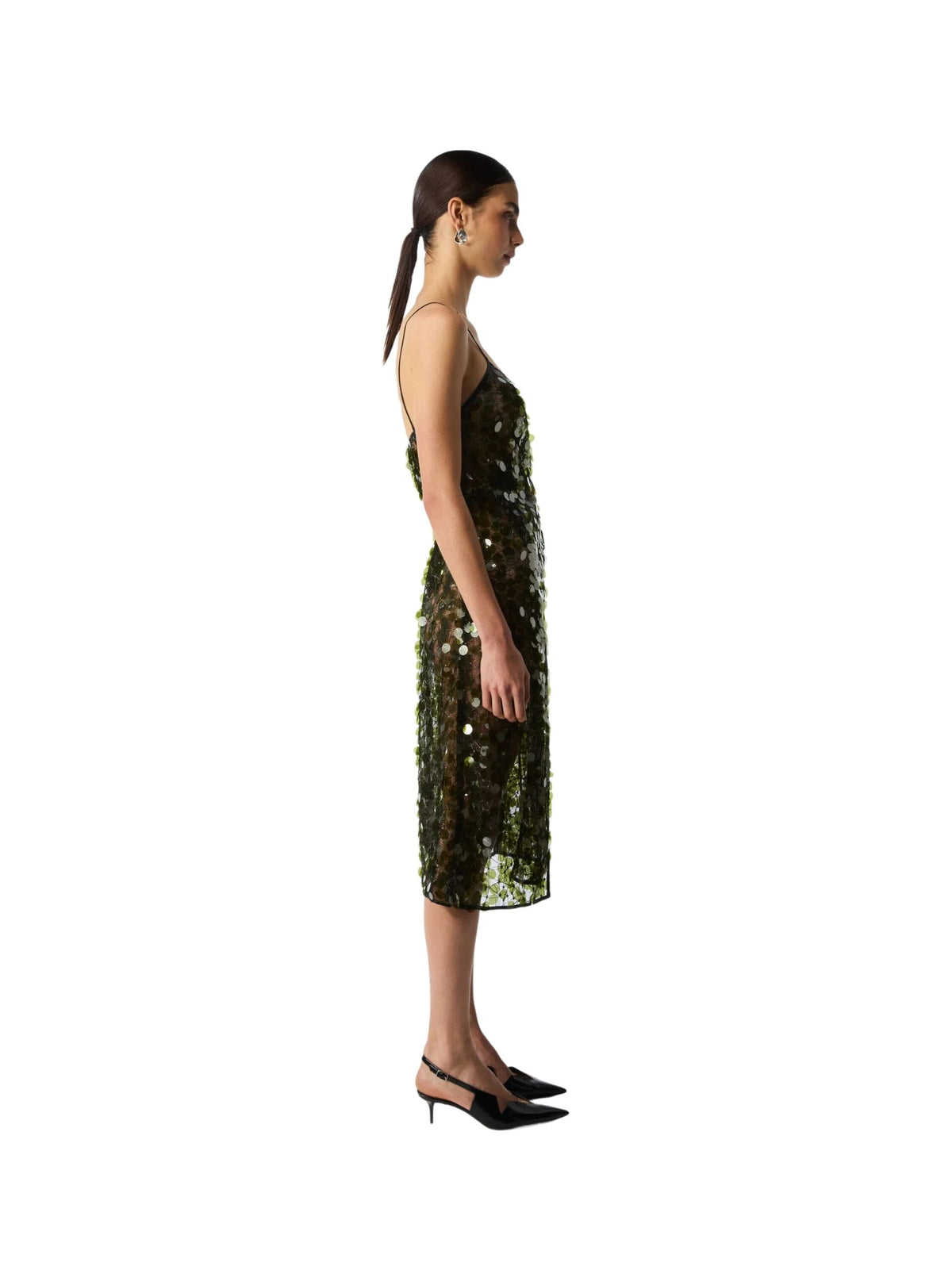 C-Logo Sequin Wrap Slip Dress / Green Womens Coperni 