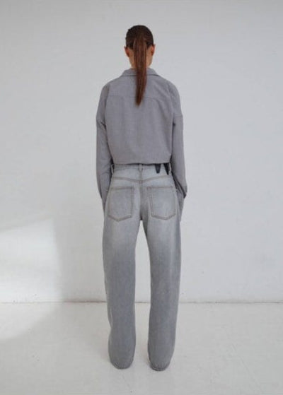 Carla Oversize Wool Shirt / Light Grey Womens Darkpark 