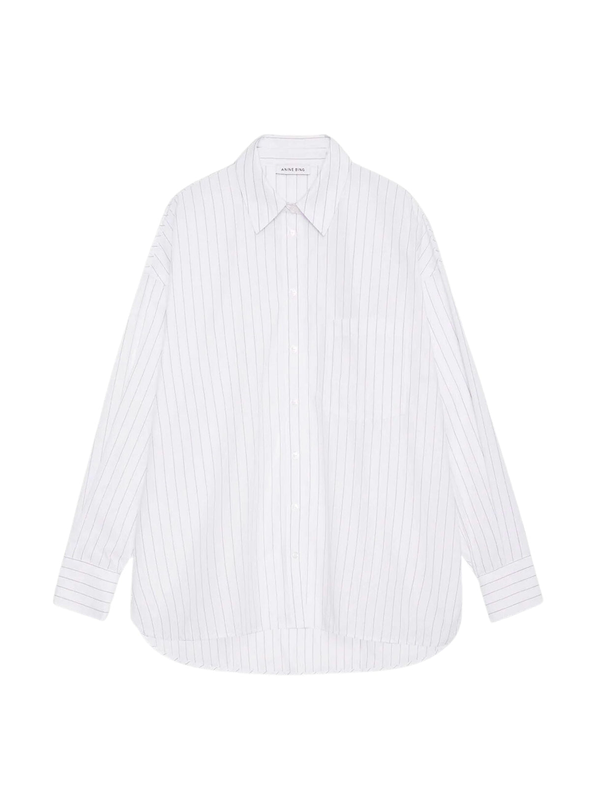 Chrissy Shirt / White &amp; Taupe Stripe Womens Anine Bing 