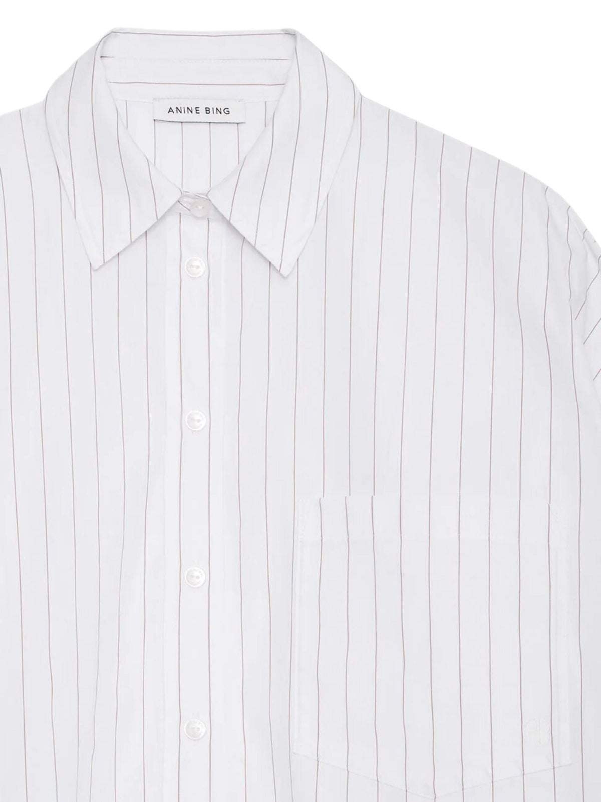 Chrissy Shirt / White &amp; Taupe Stripe Womens Anine Bing 