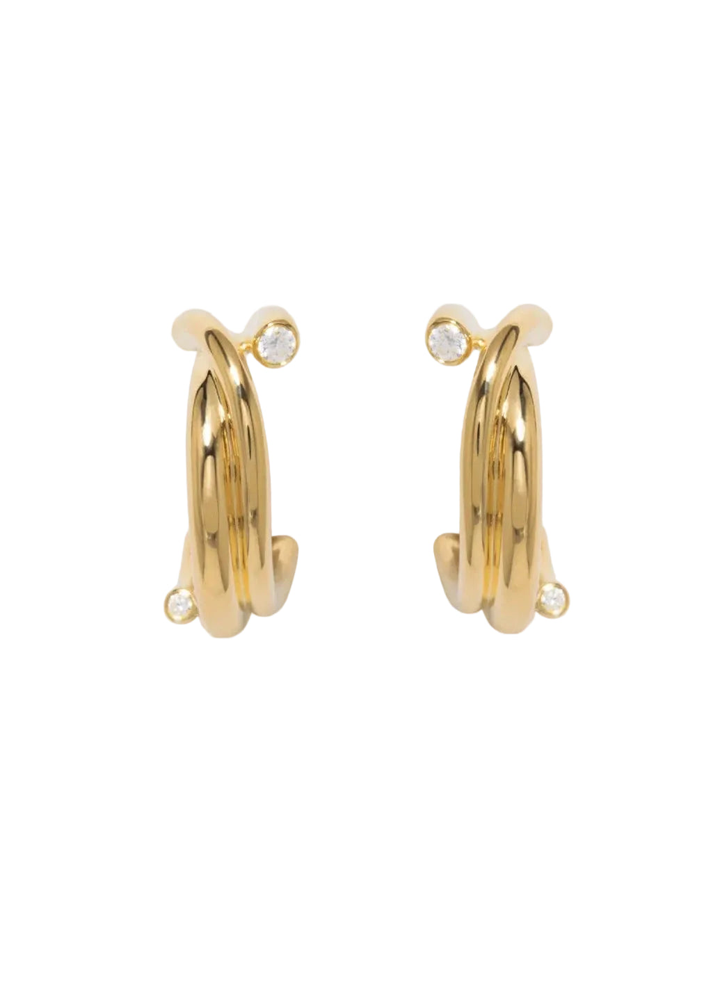 Completedworks // Brass With Silver Post Earrings / 18ct Gold Plated Womens Completedworks 