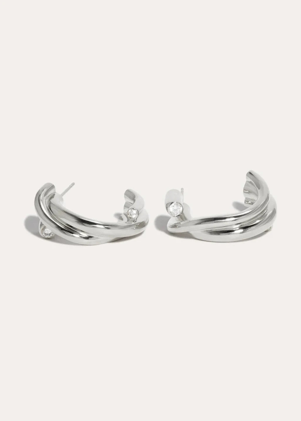 Completedworks // Brass With Silver Post Earrings / Silver Plated Womens Completedworks 