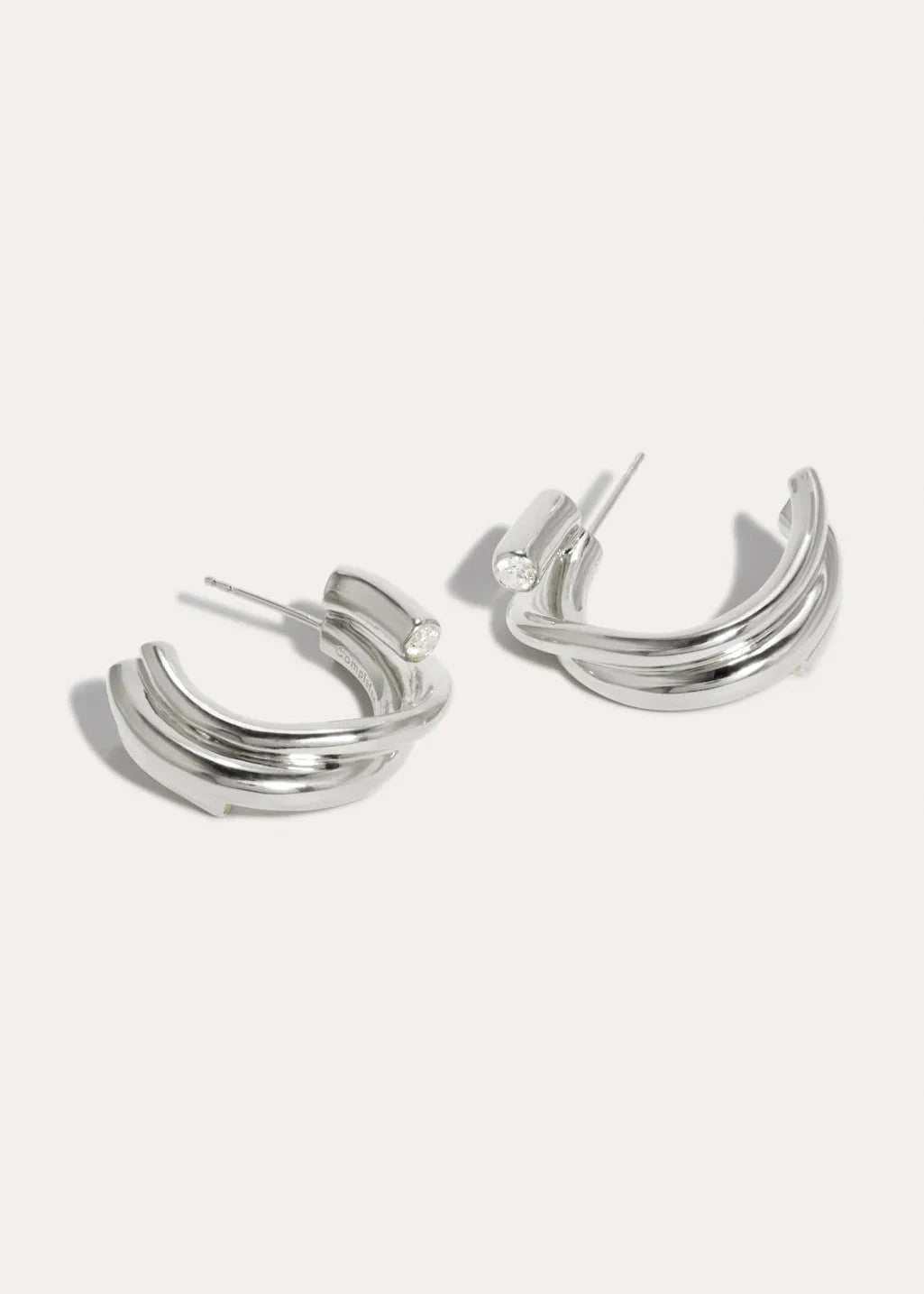 Completedworks // Brass With Silver Post Earrings / Silver Plated Womens Completedworks 