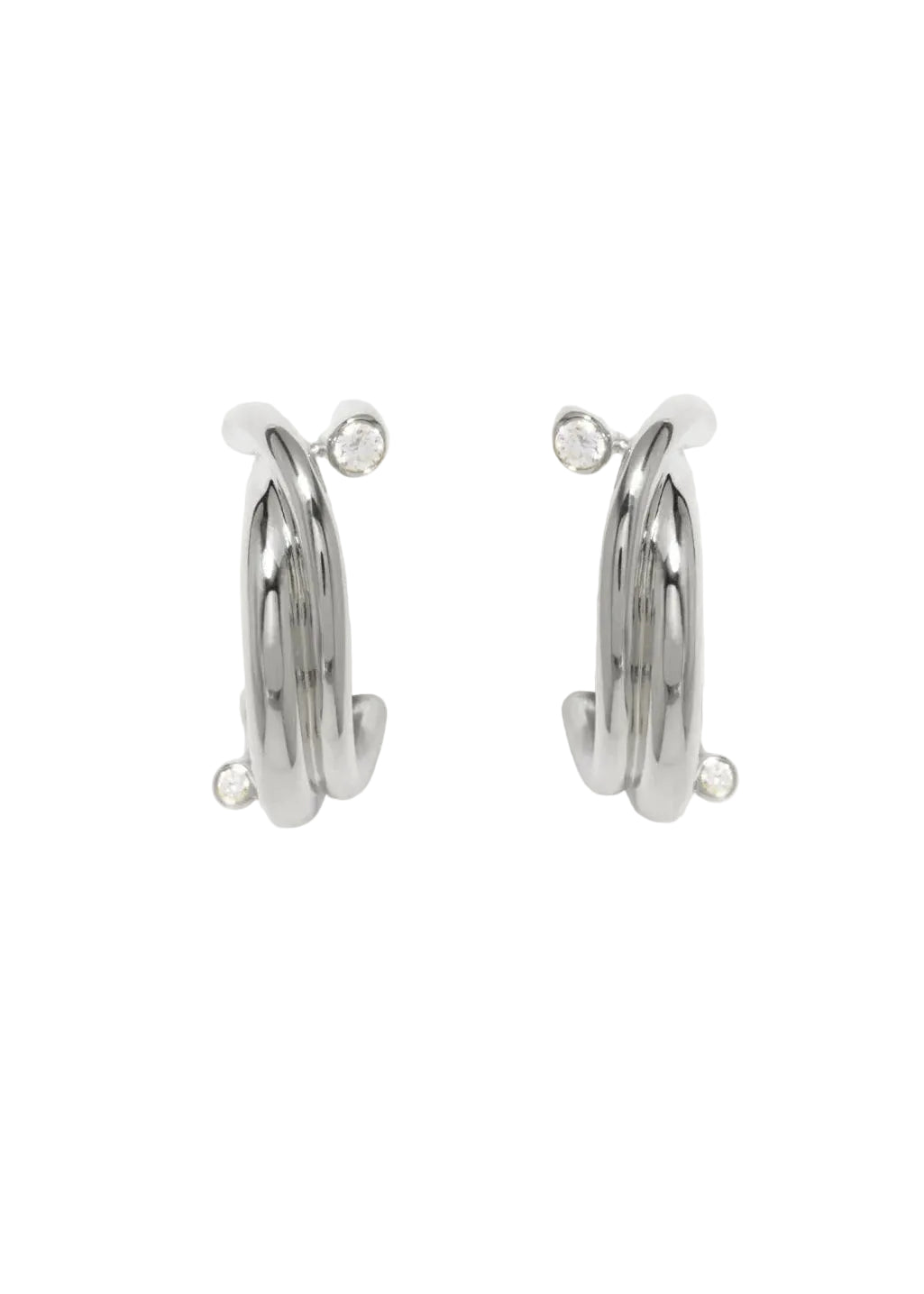 Completedworks // Brass With Silver Post Earrings / Silver Plated Womens Completedworks 