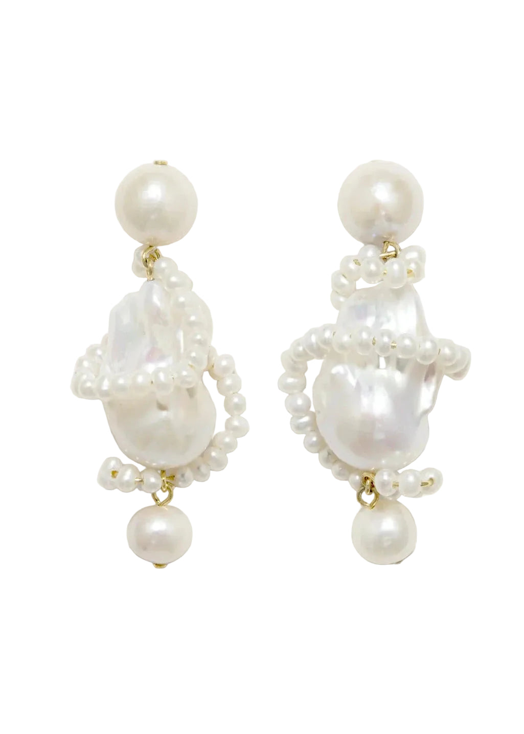 Completedworks // Carvings Silver Earring / 18ct Gold Plated Womens Completedworks 
