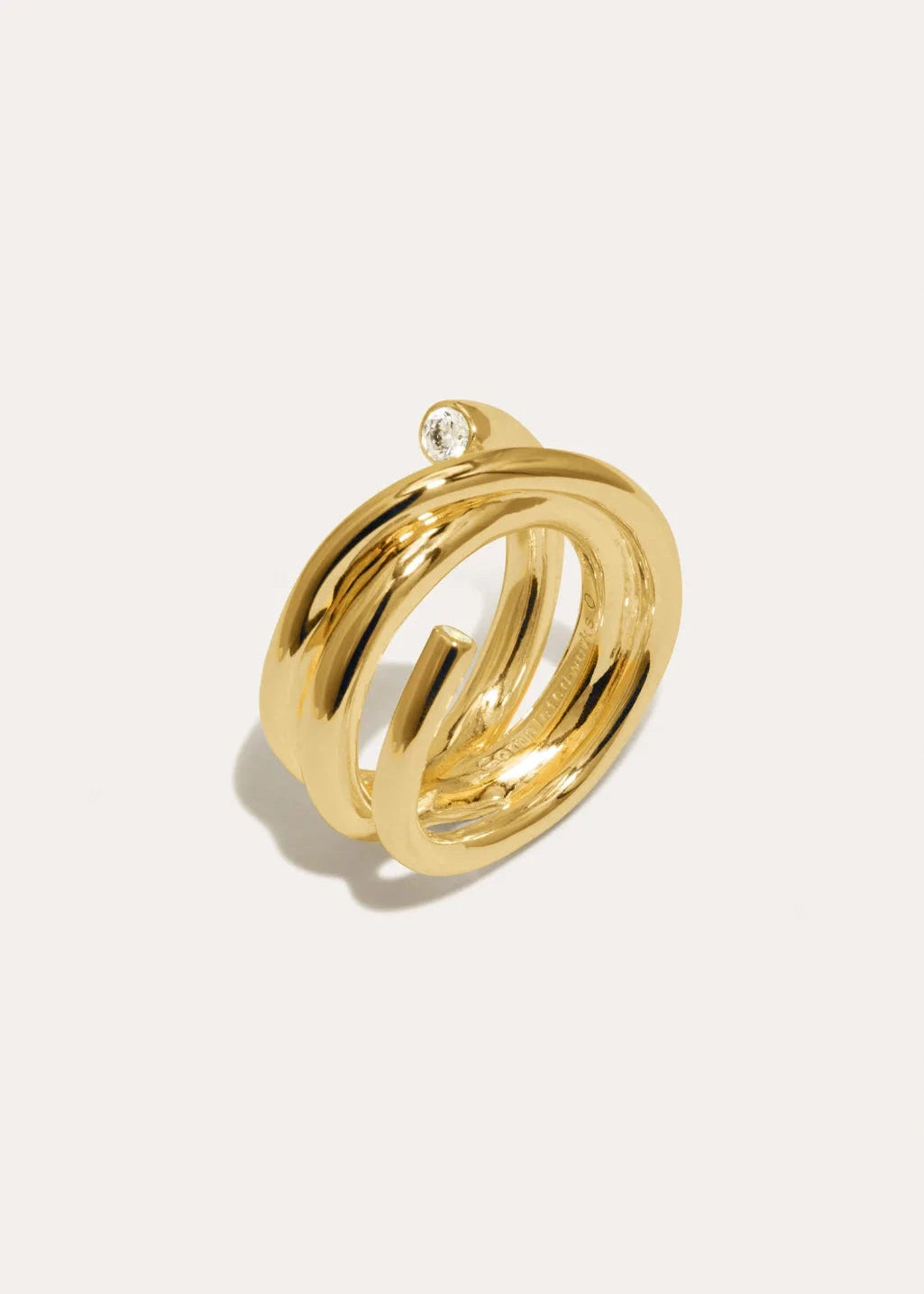 Completedworks // Coil Brass Ring / 18ct Gold Plated Womens Completedworks 