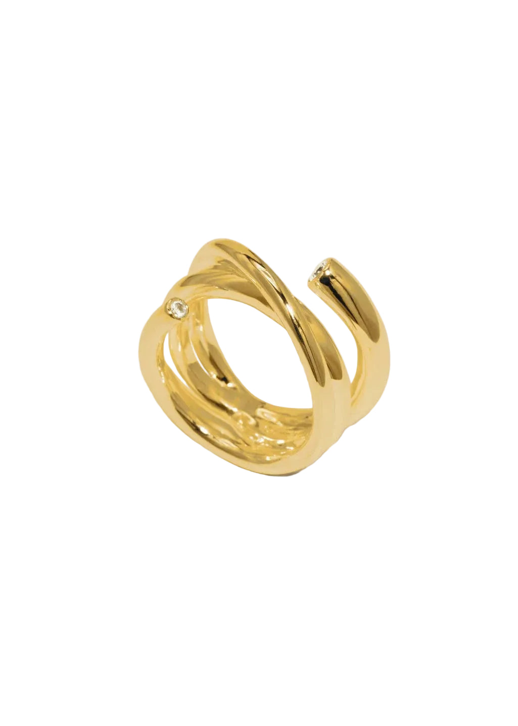 Completedworks // Coil Brass Ring / 18ct Gold Plated Womens Completedworks 
