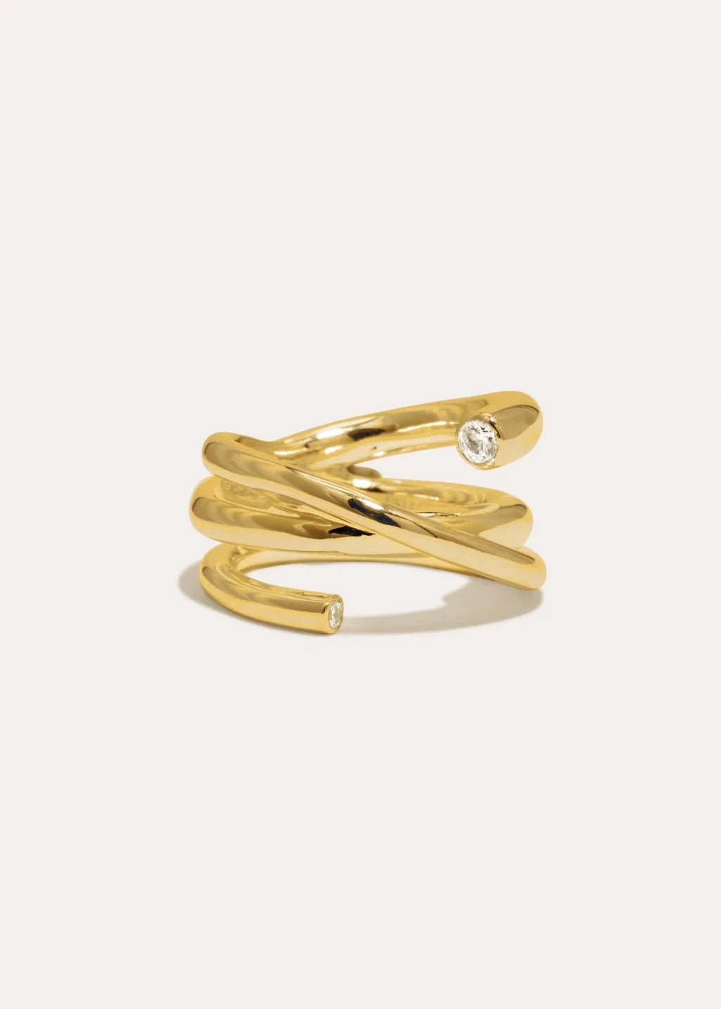 Completedworks // Coil Brass Ring / 18ct Gold Plated Womens Completedworks 