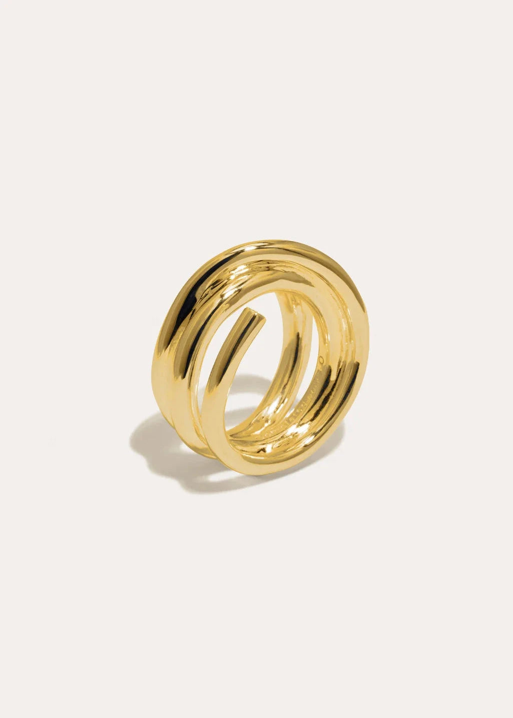 Completedworks // Coil Brass Ring / 18ct Gold Plated Womens Completedworks 
