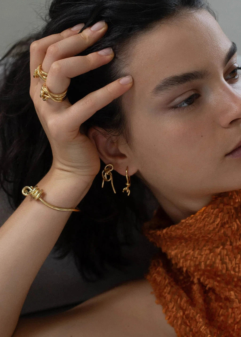 Completedworks // "Knotsobig" Thread / 18ct Gold Plated Womens Completedworks 