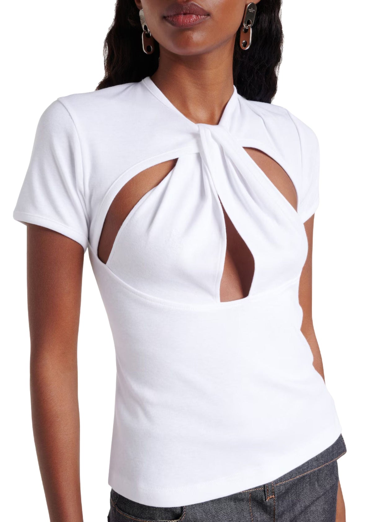 Coperni // Knitted Cut-out Baby Tee / White Women&#39;s Coperni 
