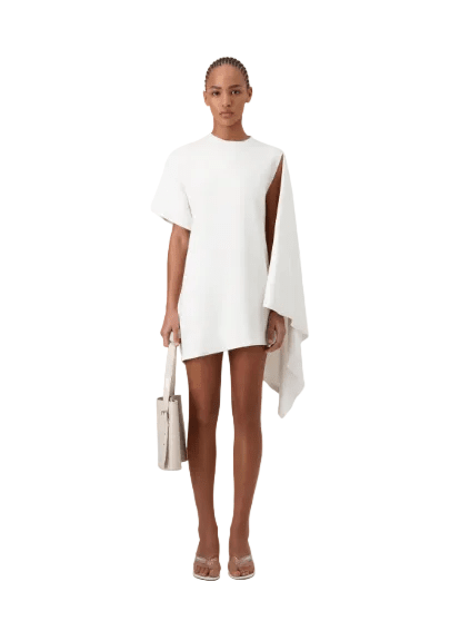 Coperni // Knitted Zero Waste Draped Mini Dress / White Womens Coperni 