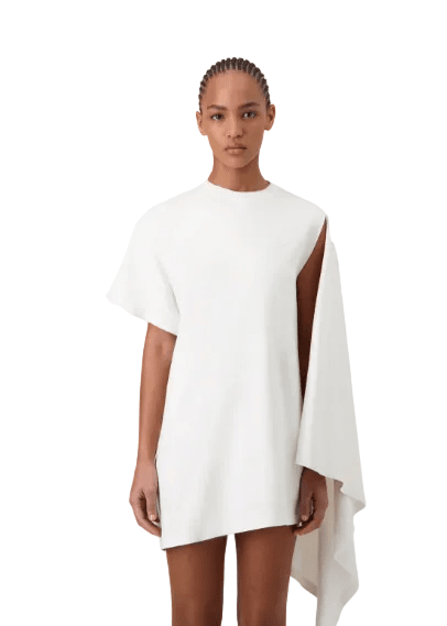 Coperni // Knitted Zero Waste Draped Mini Dress / White Womens Coperni 