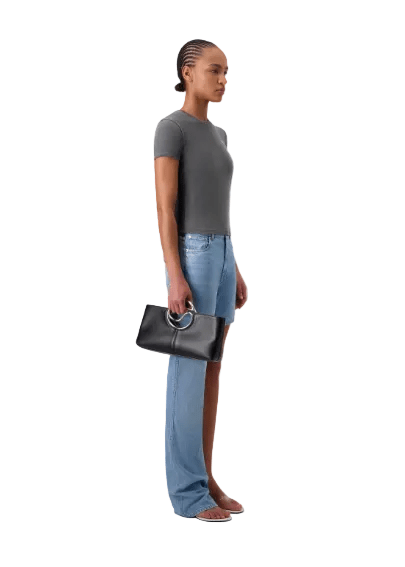 Coperni // Woven One-Leg Boyfriend Denim Pants / Blue Womens Coperni 