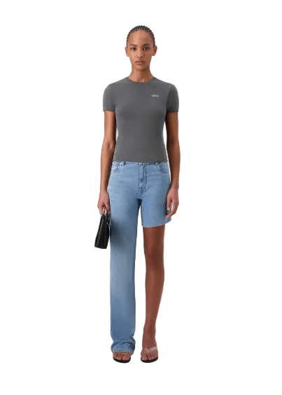 Coperni // Woven One-Leg Boyfriend Denim Pants / Blue Womens Coperni 