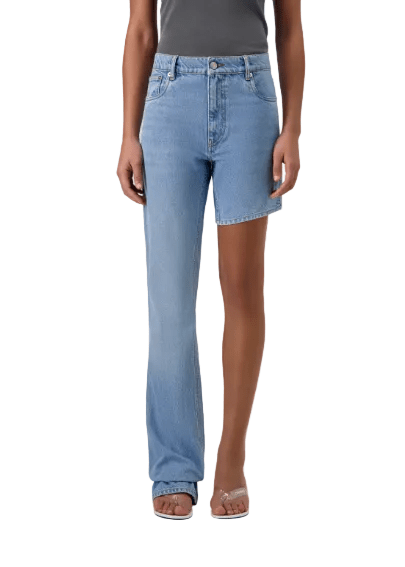 Coperni // Woven One-Leg Boyfriend Denim Pants / Blue Womens Coperni 
