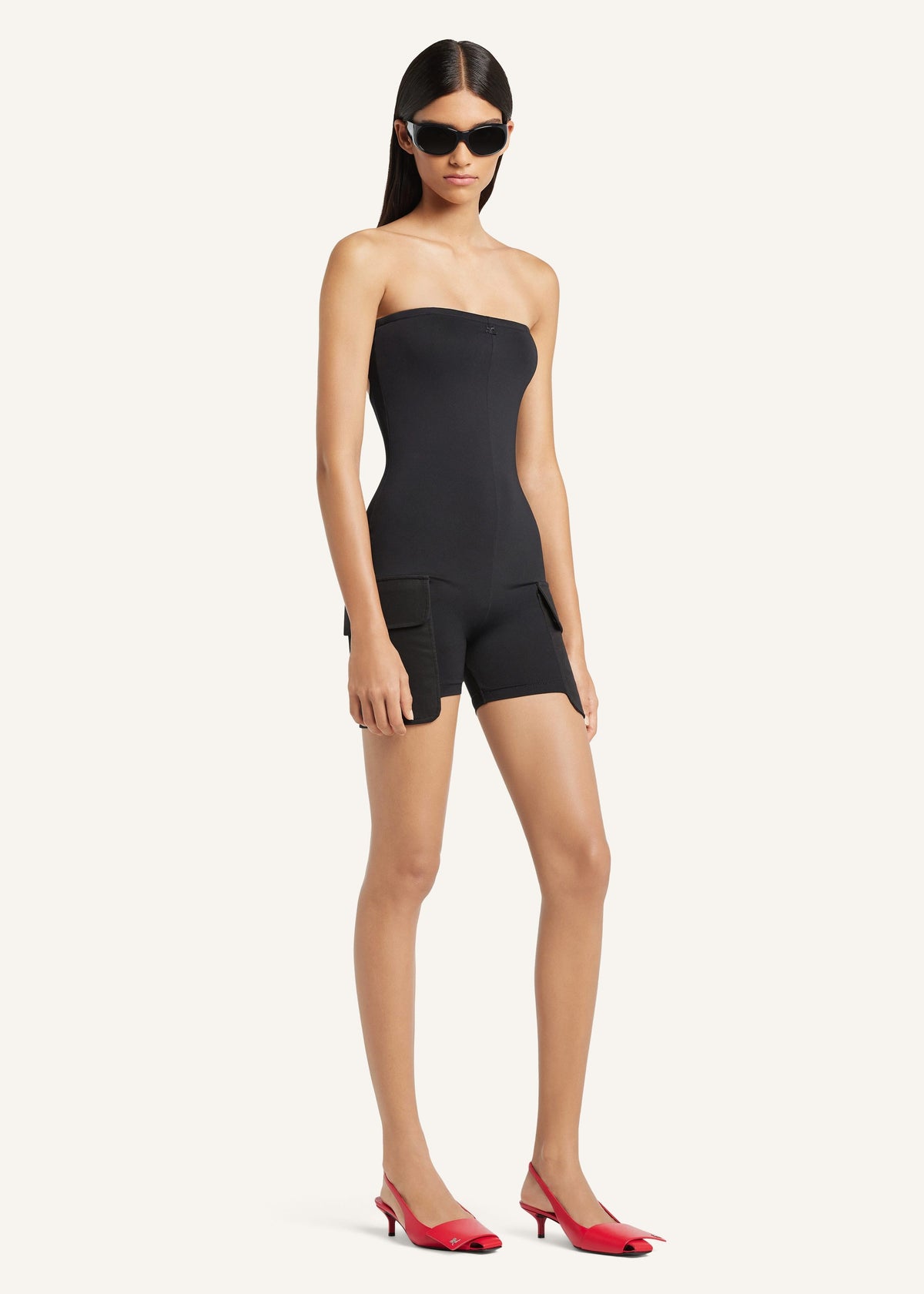 Courreges // 2-Pocket Tech Jersey Allover / Black Womens Courreges 