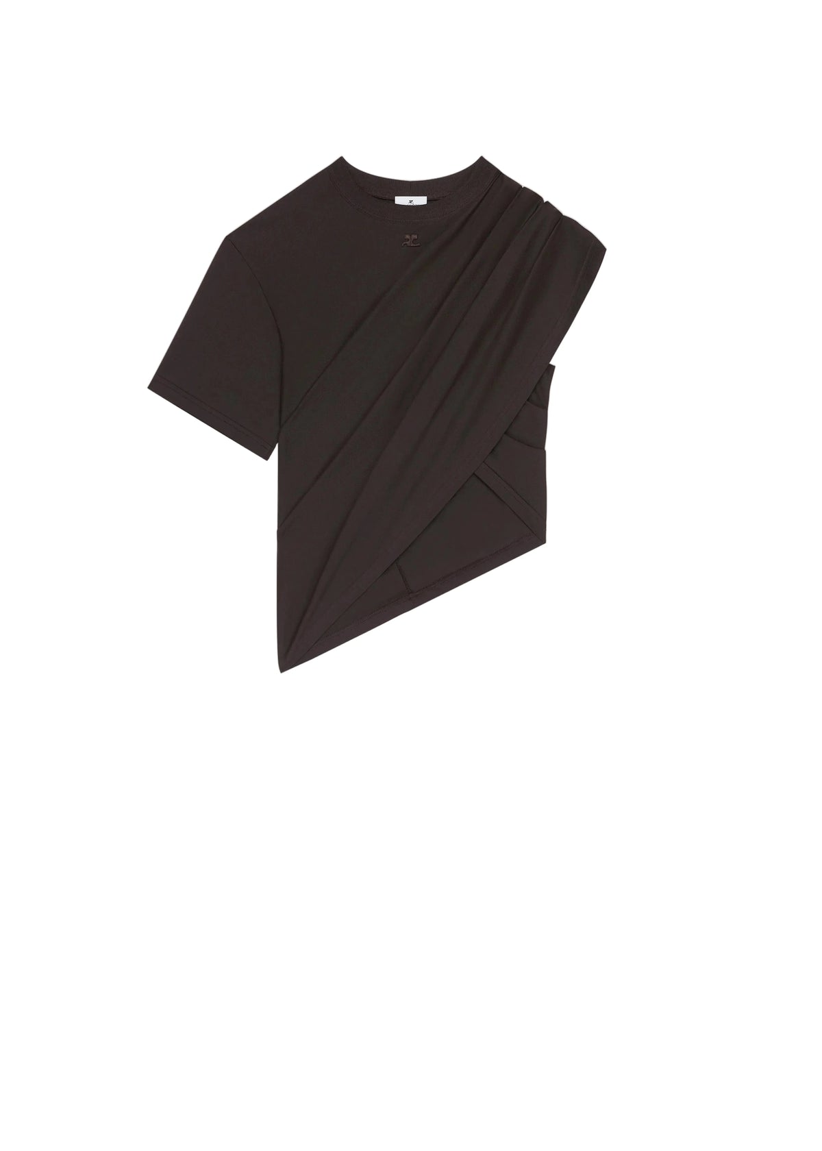 Courreges // Asymmetrical Twist T-Shirt / Chocolate Womens Courreges 