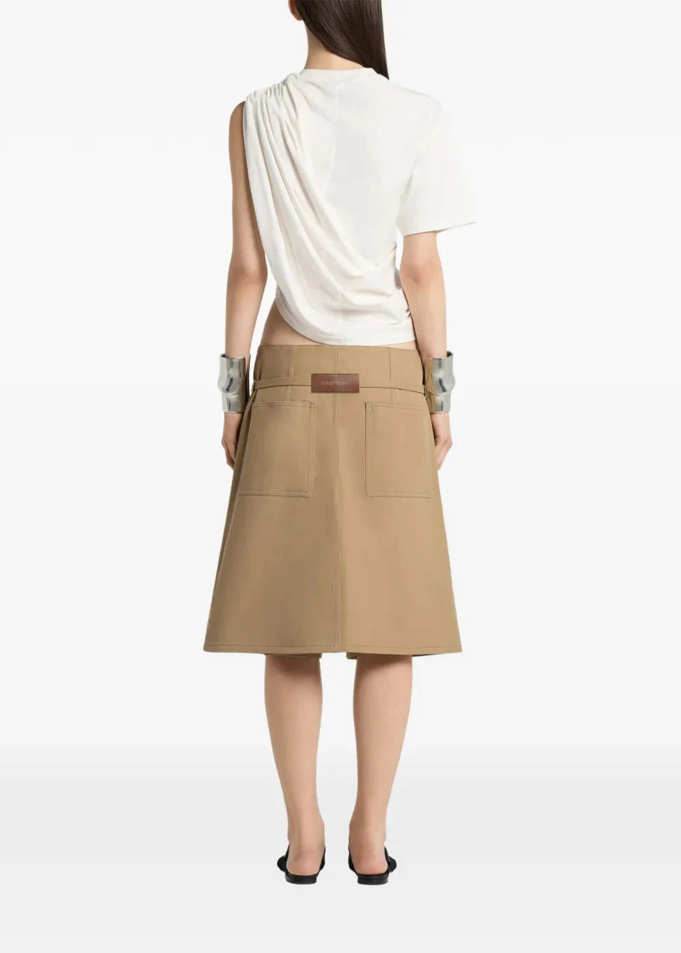 Courreges // Asymmetrical Twist T-Shirt / Heritage White Womens Courreges 