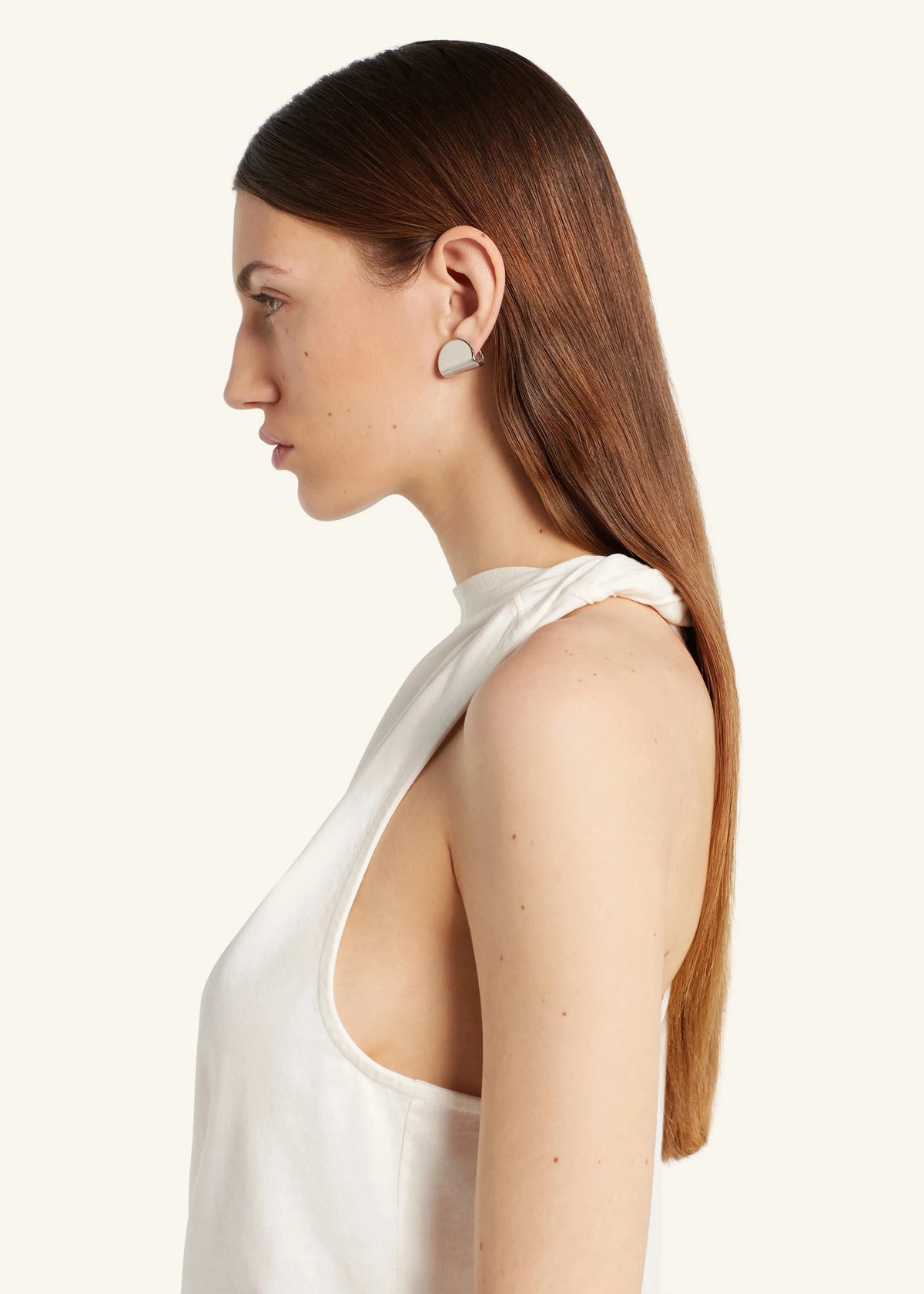 Courreges // Asymmetrical Twist T-Shirt / Heritage White Womens Courreges 