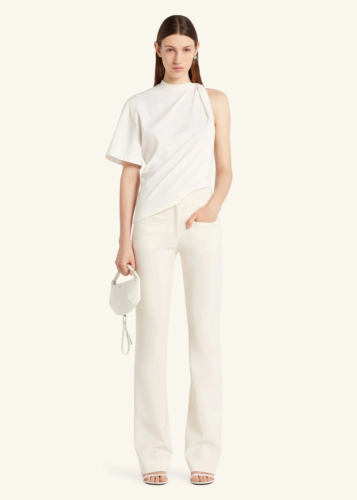 Courreges // Asymmetrical Twist T-Shirt / Heritage White Womens Courreges 