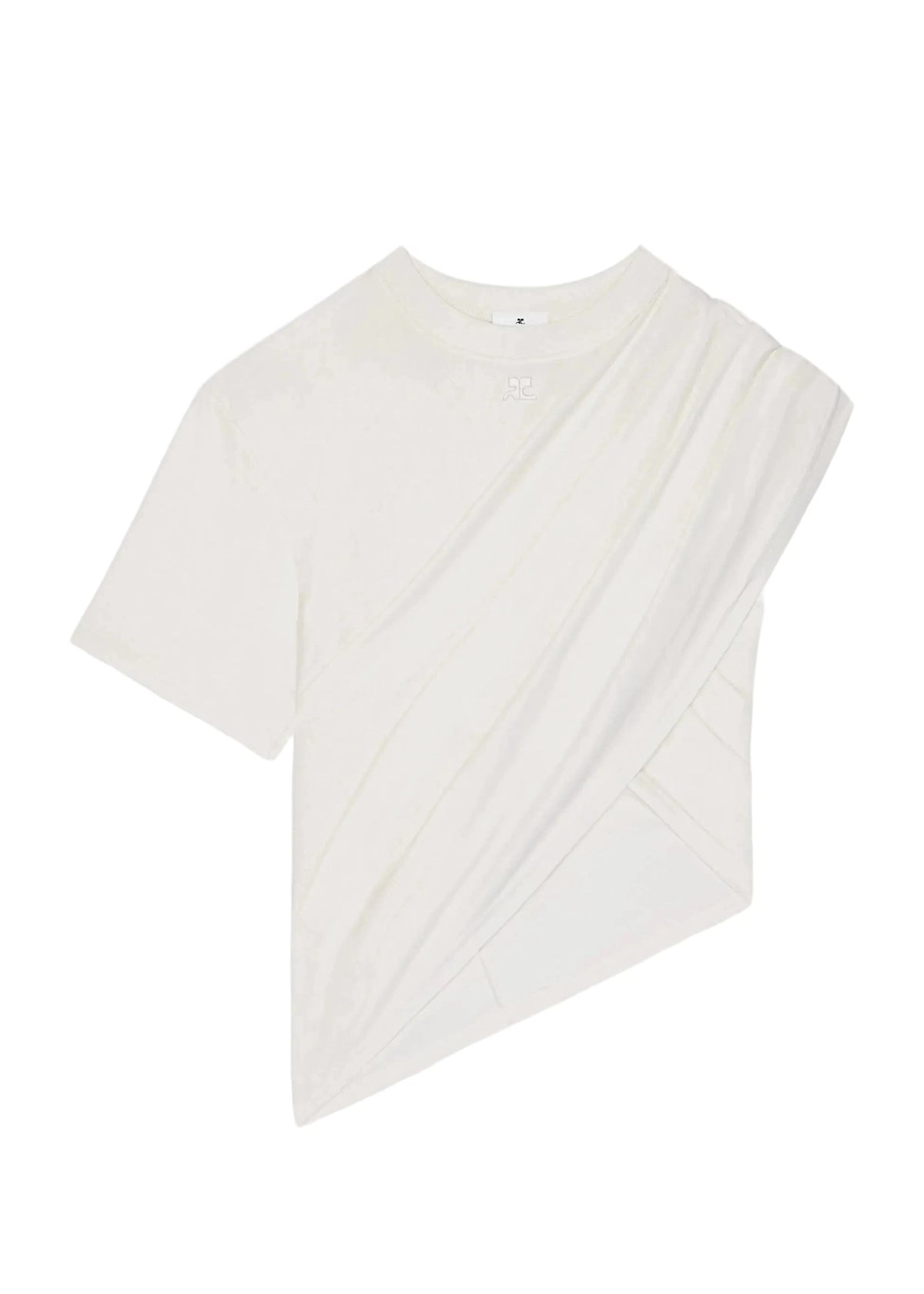 Courreges // Asymmetrical Twist T-Shirt / Heritage White Womens Courreges 