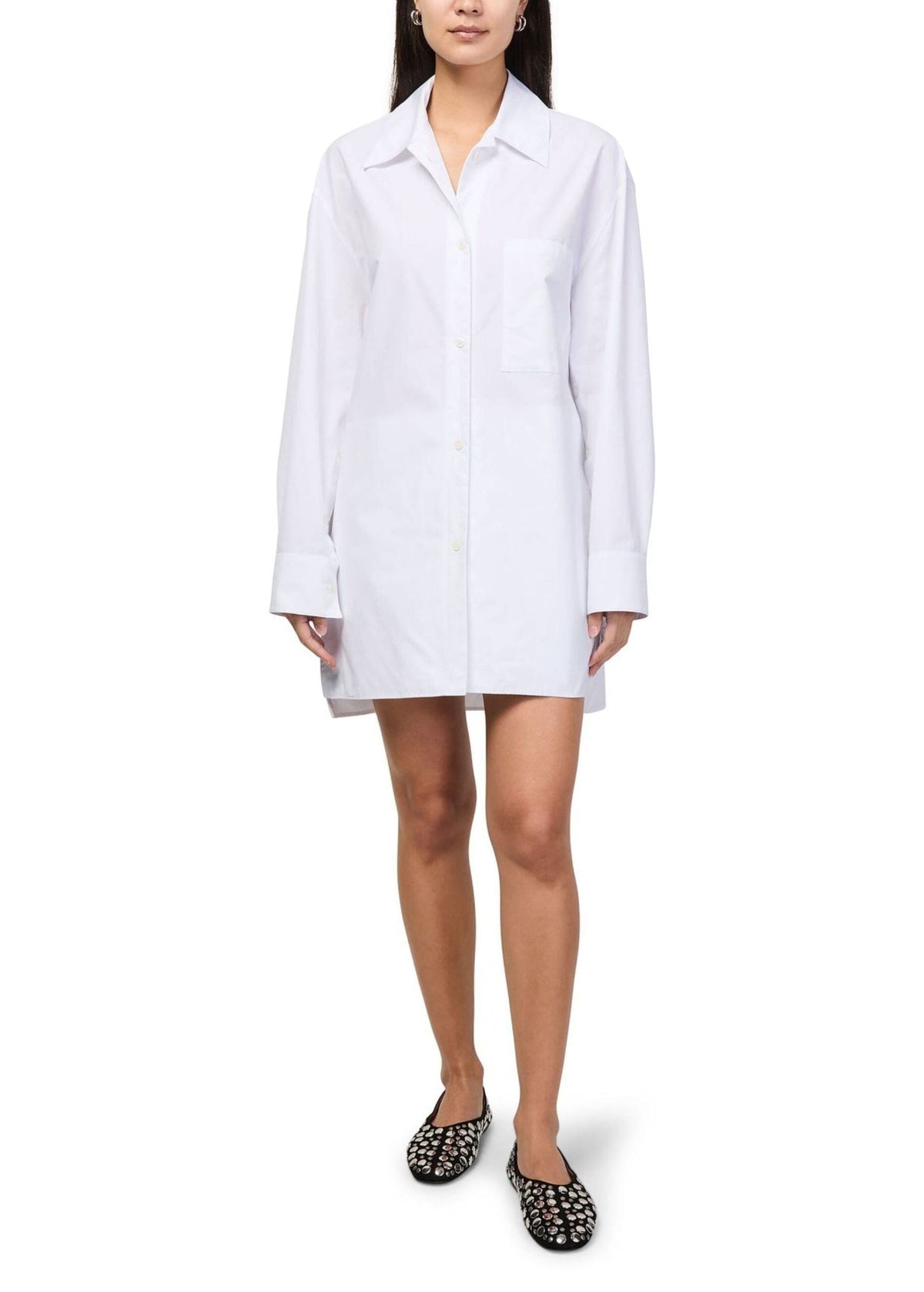 Courreges // Belted Shirting Dress / White Womens Courreges 