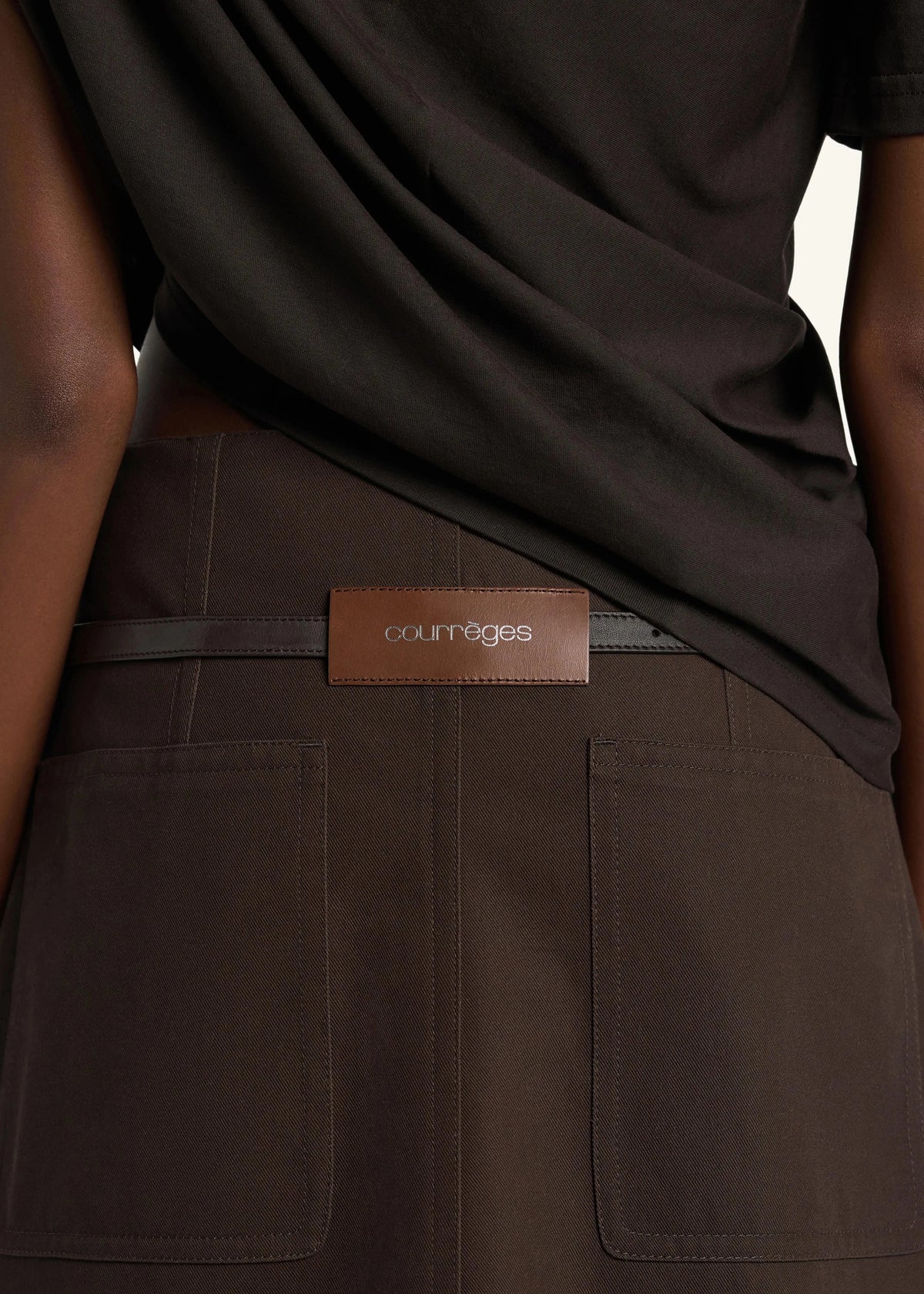 Courreges // Bermuda Cotton Canvas Back Panel Shorts / Chocolate Womens Courreges 