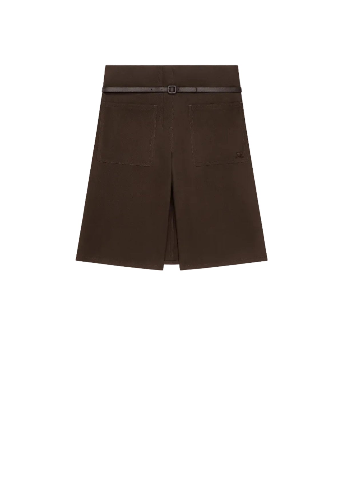 Courreges // Bermuda Cotton Canvas Back Panel Shorts / Chocolate Womens Courreges 